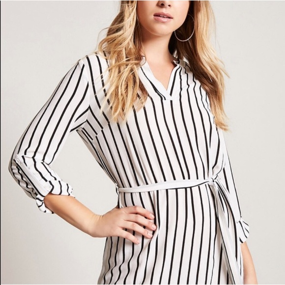 Forever 21 Tops - Black White Stripe dress/shirt belt